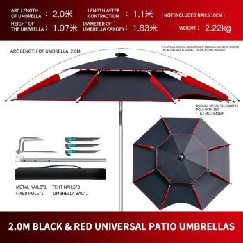 1.8-2.6M Outdoor Parasol Fishing Umbrella with Adjustable Direction