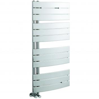 Modern Vertical Wall Hung Heated Towel Rail Chrome 1080mm x 550mm