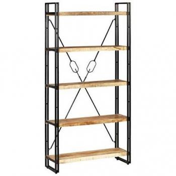 Vida XL Regalsystem Mango – 5 Ablagen, Stahlrahmen, 90 × 30 × 180 cm