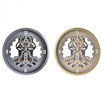 Orologio da Parete DKD Home Decor in Ferro con Cristallo Argentato e Dorato 50 x 8 x 50 cm