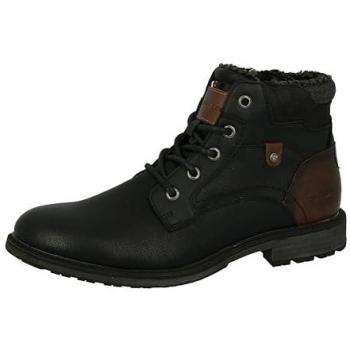 Bottines Tom Tailor Noires à Lacets et Zip 40