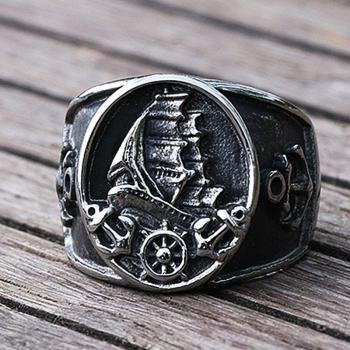 Nordic Pirate Sailboat Ring