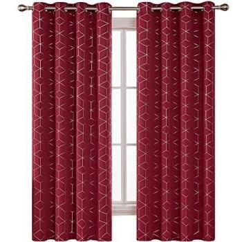 Rideaux Occultants Rouge Imprimés pour Chambre 117x183cm