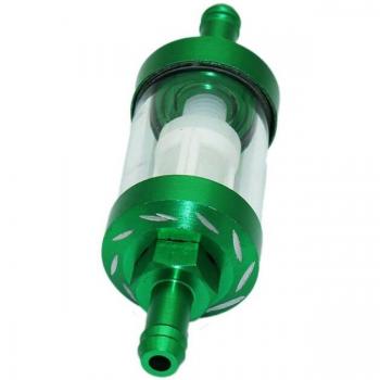Motorölreiniger 8 mm für Motorräder – Universell, Metall‑Inline‑Filter, abnehmbar, Glas‑Ansicht