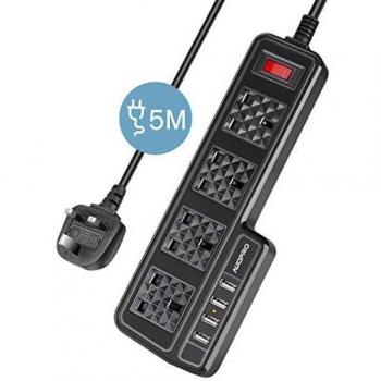AUOPRO 4 Way Power Strip with 4 USB Ports