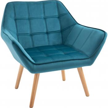 HOMCOM Samtiger Ohrensessel, Relaxsessel, erhöhte Beine, Grün, 64x62x72,5cm