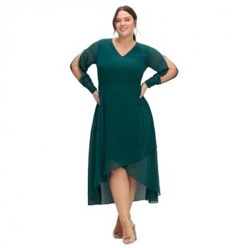 SHEEGO Vestido de Gala Verde Oscuro