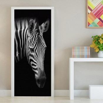 Self-Adhesive Zebra Wallpaper for Doors