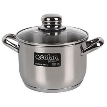 Olla de acero inox inducción 5.3 litros con tapa de vidrio