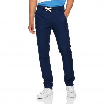 Springfield Men's Denim Beach Elastic Trouser, Blue, Medium