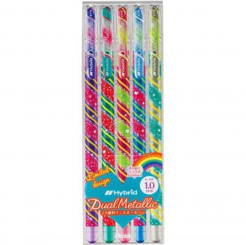 Pentel DualShimmer Metal Ballpoint, 5 Colors – K110WR-5STB