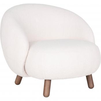 Fauteuil lounge Savona blanc en faux cuir d'agneau