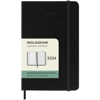 Wöchentliches Pocket-Notizbuch Schwarz 2024