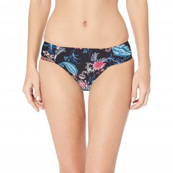Seafolly Water Garden Ruched Side Retro Bikinihose, Schwarz