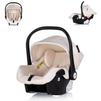 Chipolino Babyschale Aura i‑Size, 40–85 cm, Gr. 0+ – Griff verstellbar, Gurt in Creme