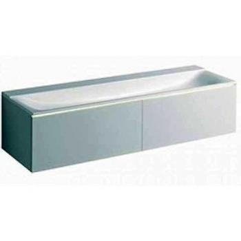 Geberit Xeno 2 Meuble Sous Lavabo 500.348, 1595x350x473 mm, 2 tiroirs, pour lavabo sur matériau minéral, Coloris: Gris Scultura Malamin Structure en Bois