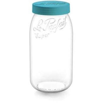 Bocal de stockage en verre 3L bleu