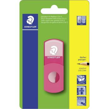 STAEDTLER 511SEF20BK Spitzdose + Radierer (2in1) – Neon‑Pink