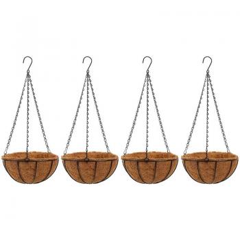 Stylish Hanging Flower Pots with Coconut Liners