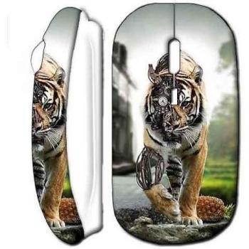 Mouse Sin Cable Robot Tigre Blanco