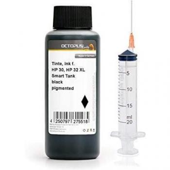 HP 30, 32 XL Nachfülltinte für Smart Tank, schwarze Pigmenttinte mit Spritze