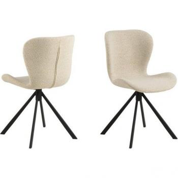 ACTONA GROUP Beige Stoff Esszimmerstühle – 2‑Pack, 46,5 × 81 × 53 cm