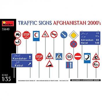 Afghanistan 2000s Street Sign Miniatures – 1/35 Scale, Plastic Models (MA35640)
