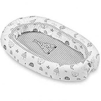 Culla per neonati Bimbi Dreams con tema Nido ispirato alla cultura dell'India, colori bianco e grigio (modello: 73150020)