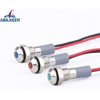 6mm Metall-Warnlampe, wasserdicht, in Rot/Grün/Blau/Gelb/Weiß, für 6V/12V/24V Systeme