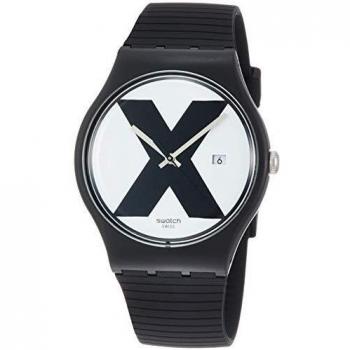 Swatch Unisex Adult Black Silicone Strap Analog Watch SUOB402
