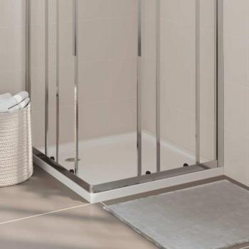 Tonneau de douche rectangulaire ABS blanc, dimensions 80 cm x 80 cm
