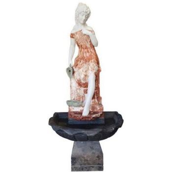 Barocker Marmorbrunnen mit Damenfigur