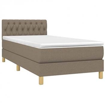 Boxspringbett mit Matratze & LED-Beleuchtung Taupe 90x190 cm