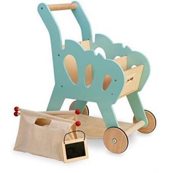 Le Toy Van Wooden Shopping Trolley with Bag