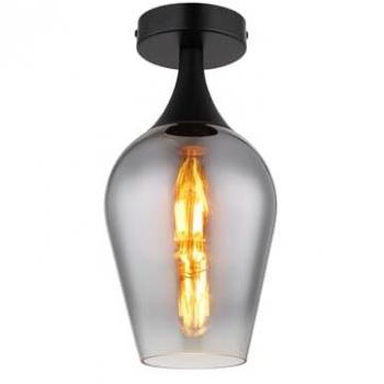GLOBO Verchromtes Glasdeckenlicht für den Wohnbereich, Höhe ca. 30 cm