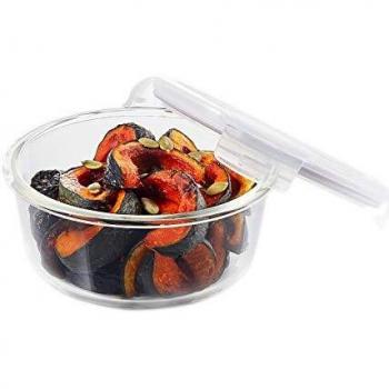 Lock & Lock 650ml Round Glass Food Storage