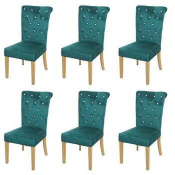 Cocina Elegante: Lote 6 Sillas HWC-D22 Verde Oscuro, Patas Doradas