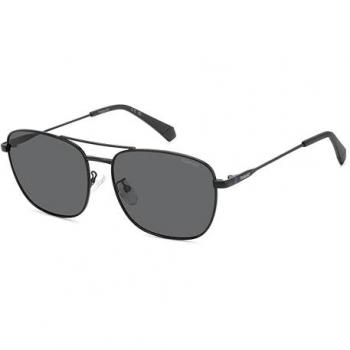 Polaroid 59mm Men’s Matte Black/Gray Square Lens Sunglasses