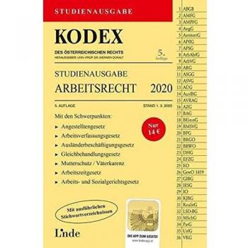 KODEX Studienausgabe Arbeitsrecht 2020