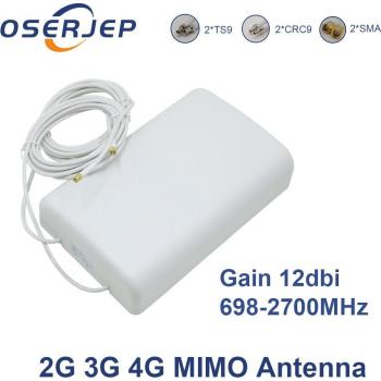 Antena LTE MIMO de 12dBi para Interior 698-2700MHz con Conectores TS9 y CRC9