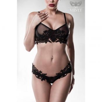 Ensemble 2 Pièces Dentelle Grey Velvet Noir XL