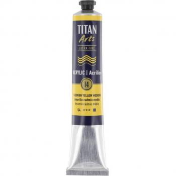 Tubo de pintura acrílica 60ml amarillo cadmio medio TITAN