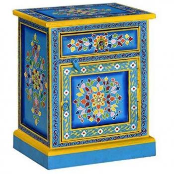 Vibrant Turquoise Mango Wood Bedside Chest