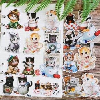 Scrapbooking Kawaii Katzen Aufkleber