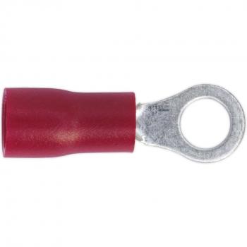 Sealey Easy-Entry Ring Terminal Ø4.3mm (4BA) Red Pack of 100