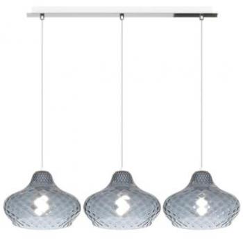 Illuminazione Sospesa Top-Light – Forma Rettangolare, Vetri Piccoli Zaffiro, 3 Luci