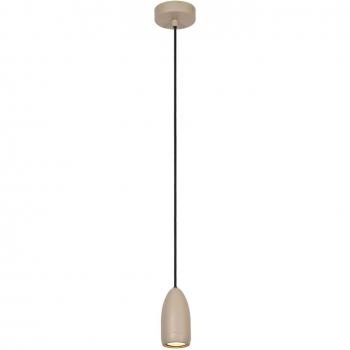 Lucide Evora single bulb ceiling pendant in taupe tone