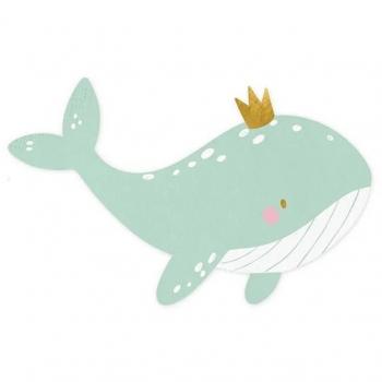 Set de 20 serviettes vertes Baleine Couronne en papier