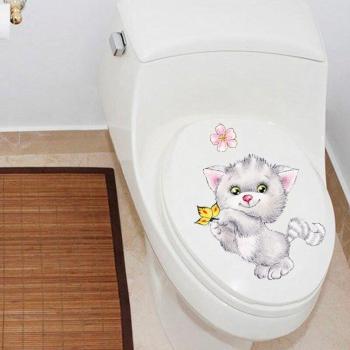 Niedliche Katzen WC Aufkleber für DIY Dekoration