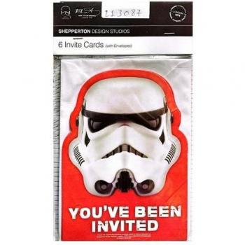 Invitaciones de Fiesta Stormtrooper Star Wars (6 unidades) Talla Única preto/blanco